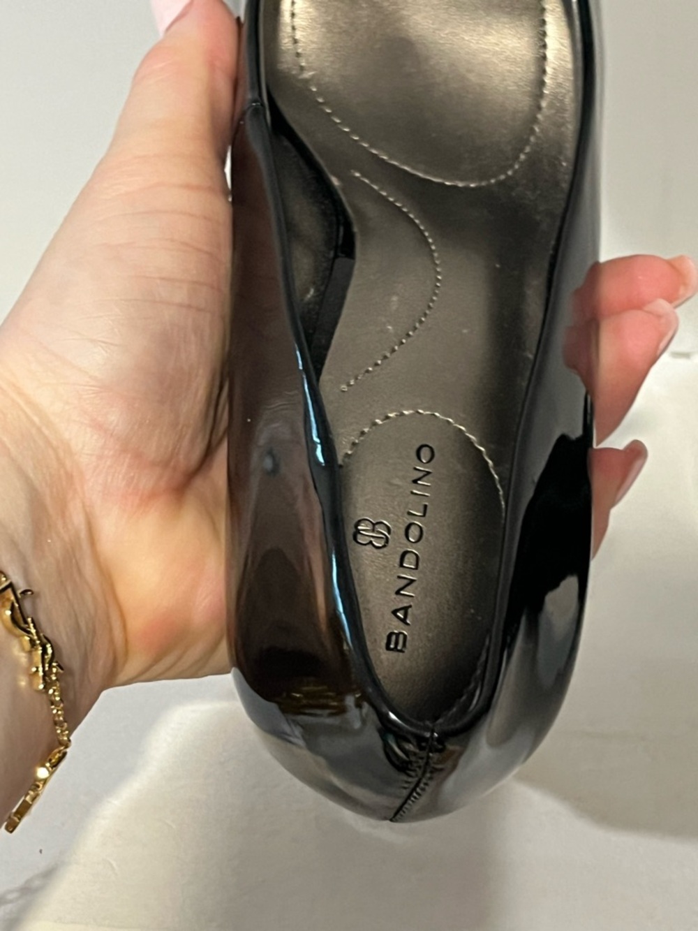 Bandolino Black Patent Peep-Toe Heels 👠 - Picture 8 of 13